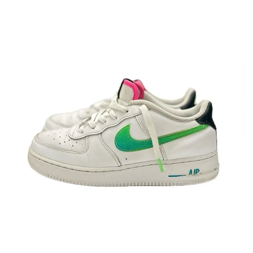 Nike Air Force 1 '07 LV8 White Aquamarine Green Strike DJ5154-100 Size US 7Y‎